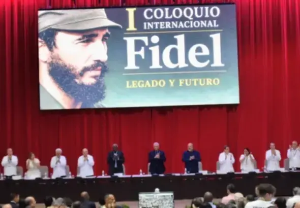 The inauguration of the First International Colloquium: Fidel, Legacy and Future, at the Palace of Conventions in Havana, Cuba, August 10, 2026. Photo: X/@AsambleaCuba.