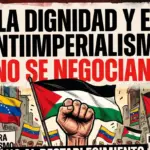 Poster showing the longstanding solidarity of Chavista Venezuela with the people of Palestine, by Brigada 13 de Abril. Photo: X/@lubrio.