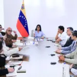 Meeting between the Venezuelan delegation and representatives of Miyamoto International and TFI Solutions. Photo: Venezuelan Presidential Press.