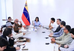 Meeting between the Venezuelan delegation and representatives of Miyamoto International and TFI Solutions. Photo: Presidential Press.