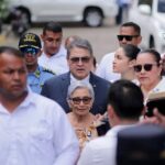 Juan Orlando Hernández, former president of Honduras accused of fraud, arrives at court in Tegucigalpa, August 3, 2026. Photo: Diario de Centro America.