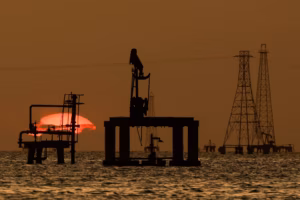 Oil platforms and pumpjacks at Lake Maracaibo, in Cabimas, Venezuela, January 26, 2026. Photo: Leonardo Fernandez Viloria/Reuters/file photo.