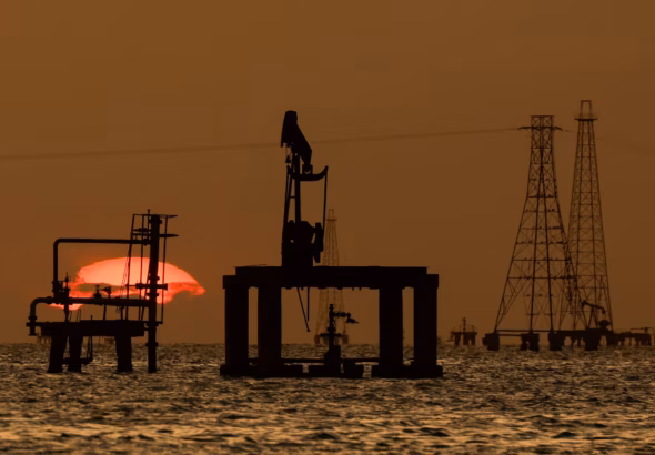 Oil platforms and pumpjacks at Lake Maracaibo, in Cabimas, Venezuela, January 26, 2026. Photo: Leonardo Fernandez Viloria/Reuters/file photo.
