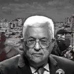 Composition showing Palestinian President Mahmoud Abbas, members of Palestinian armed resistance groups, and an elderly Palestinian after casting their vote, in the backdrop of Gaza devastated by Zionist aggression. Photo: The Cradle.
