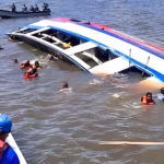The tragic capsizing of the passenger ferry MV Barima off the coast of Guyana near the Pomeroon River. Photo: La Nacion from screenshot.