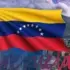 Venezuela flag Caracas panorama