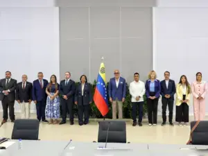 The delegations representing the Venezuelan government and opposition for the current political dialogue. The initial meeting took place on August 6, 2026, at the La Carlota Air Base in Caracas, Venezuela.  Photo:  X/@jorgepsuv.