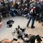 A sit-in against violations against journalists (2020). Photo: Masar Badil/File photo.