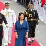 The president of Peru, Keiko Fujimori, during her inauguration ceremony. Photo: El Periodico.