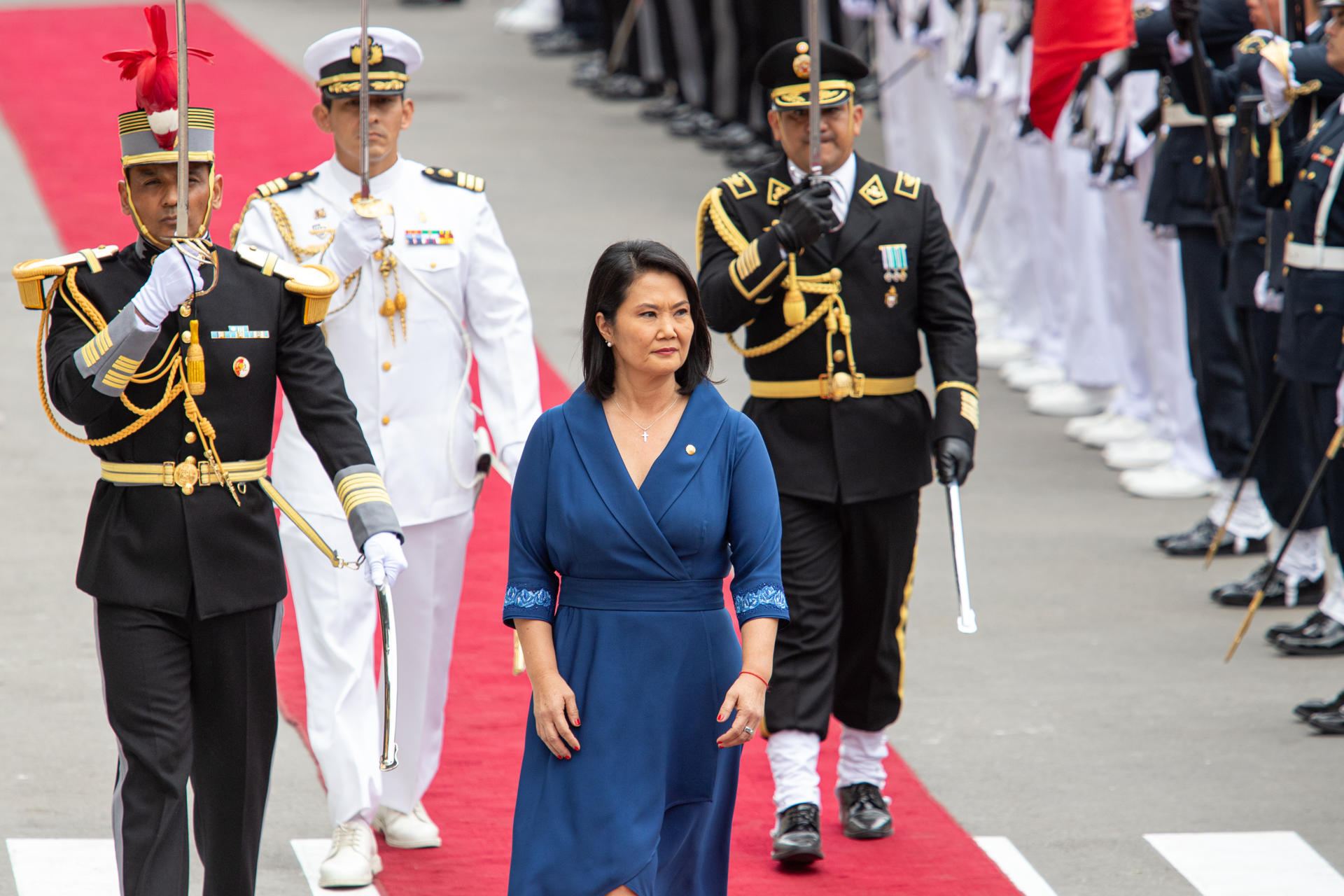 The president of Peru, Keiko Fujimori, during her inauguration ceremony. Photo: El Periodico.