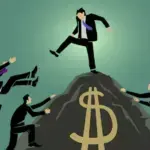 The concept of aggressive corporate competition and wealth accumulation, often referred to as a "rat race" or "king of the hill". Photo: Adobe Stock.