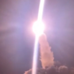 Screengrab from footage released by Iran's Islamic Revolution Guard Corps showing the moment of launch during retaliatory strikes on US military bases in Jordan, overnight Sunday into Monday, August 31, 2026. Photo: IRGC via Telegram.