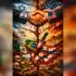 Two arms representing the US and the Zionist entity shake hands that are bloodied, while blood falls on flags of Latin American countries and skulls below the hands, representing the deadly US-Zionist intervention in Latin America. AI-generated image.